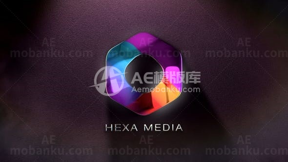 影视多彩金属光泽标志展示AE模板