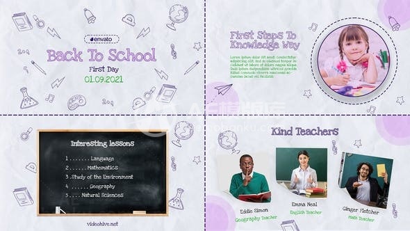 学生返校开学季图片视频展示AE模板