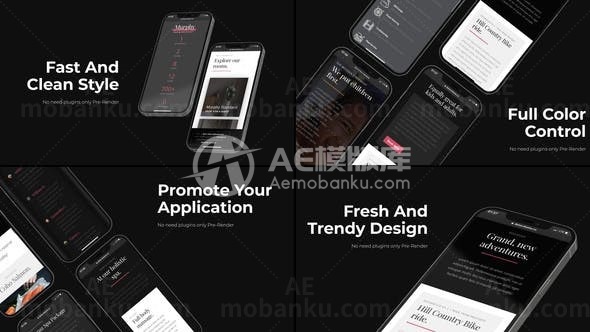 暗色风格手机应用App推广AE模板
