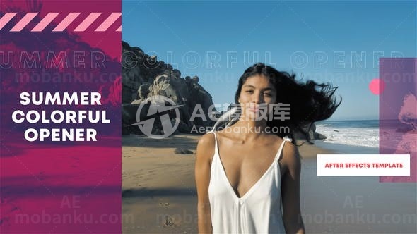 夏日彩色图片视频片头展示AE模板