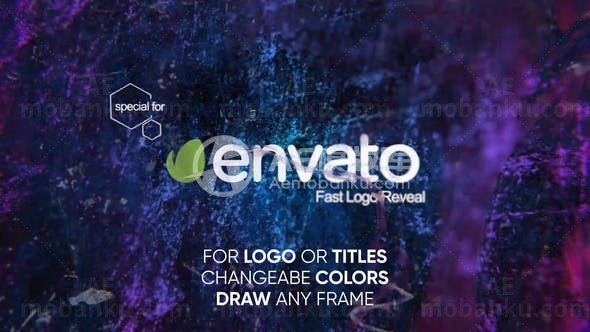 杂渍效果标志文字标题展示AE模板