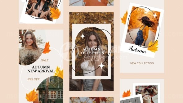 手机端秋季时装宣传推广促宣AE模板