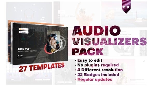 动感音频频谱可视化展示AE模板