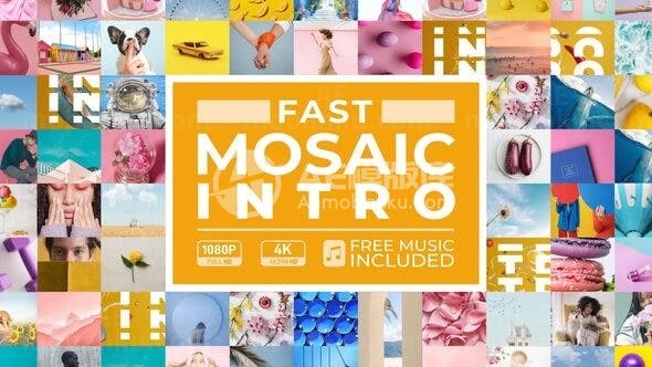 快速网格版式片头展示AE模板