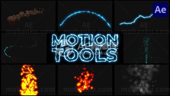 轮廓动感闪光元素包AE模板