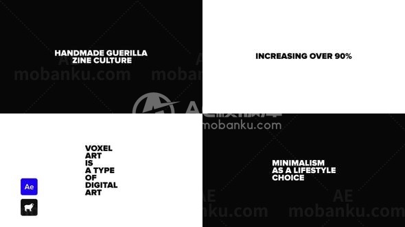 动感音乐歌词文字字幕展示AE模板