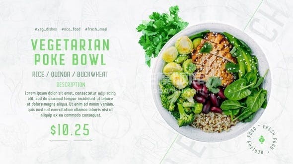 绿色食物菜品推广宣传促销AE模板