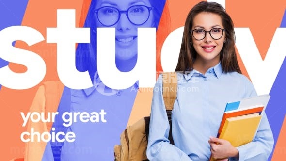 简洁动感学习照片展示片头AE模板