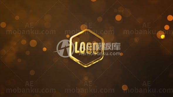 三维暗金光泽标志展示AE模板