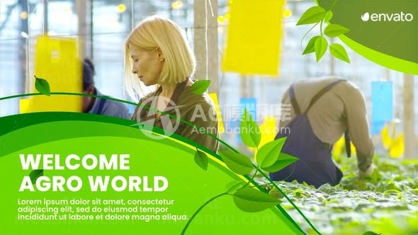 绿色元素农业场景视频幻灯片AE模板