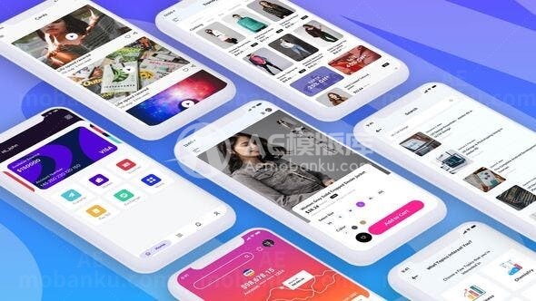 暗色手机应用程序App推广AE模板