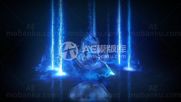 光效闪电风暴能量揭示标志AE模板