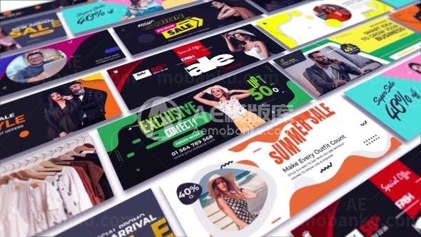 横幅视频广告促销宣传AE模板