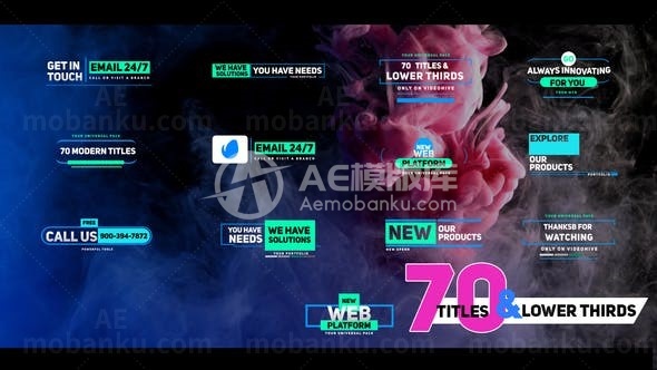 现代风格动感文字标题字幕AE模板