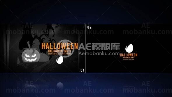 简约卡通风格万圣节标志AE模板