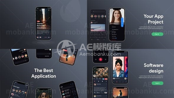 手机应用程序App推广AE模板