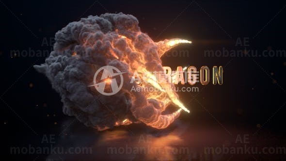 火焰燃烧烟雾滚动效果标志AE模板