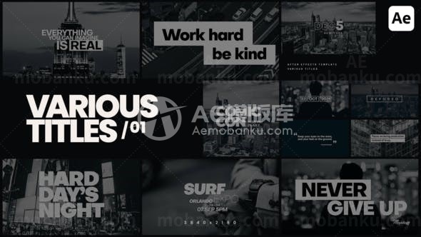 多样文字标题动态展示AE模板