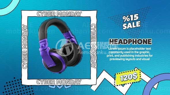 复古卡通风格产品促销版式AE模板