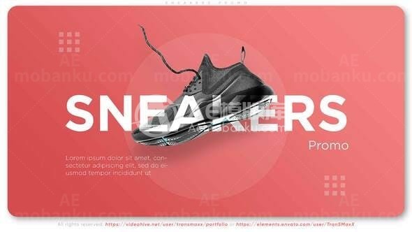 运动鞋宣传推广促销展示AE模板