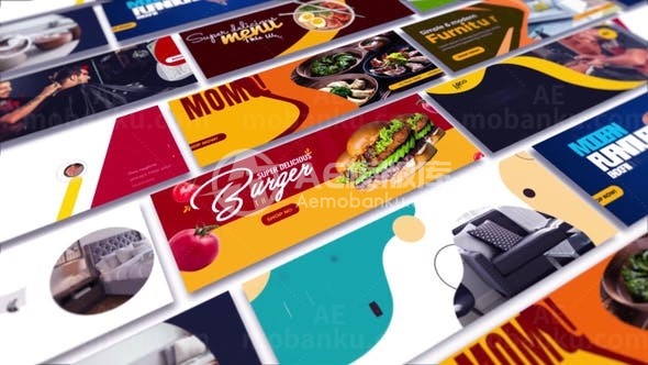 横幅食品宣传视频广告AE模板