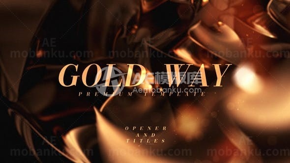 金色优雅梦幻抽象背景照片片头AE模板