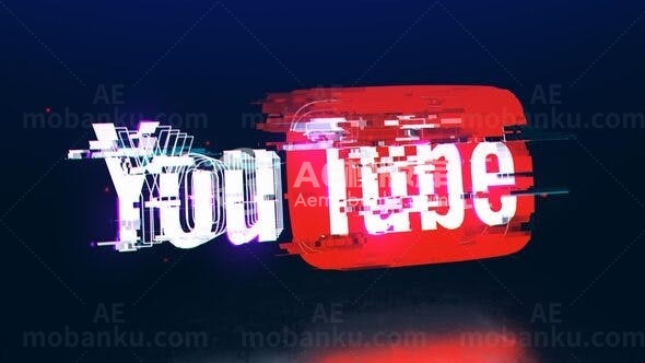 故障闪光效果揭示标志展示AE模板