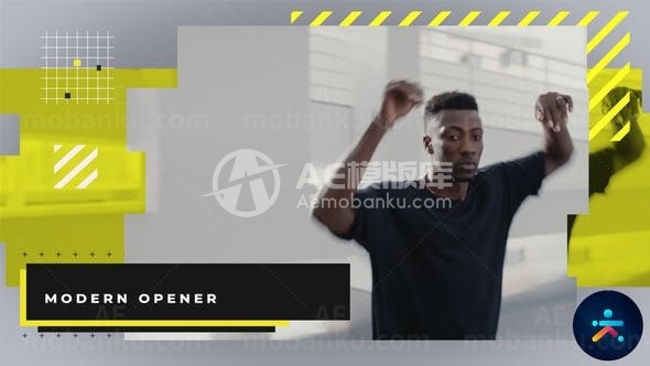 动感节奏现代风格运动视频片头AE模板