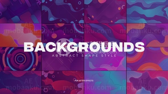 抽象多彩形状背景元素展示AE模板