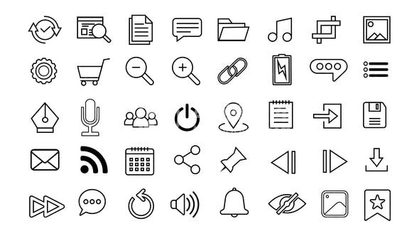 线条动画图标集动态展示AE模板