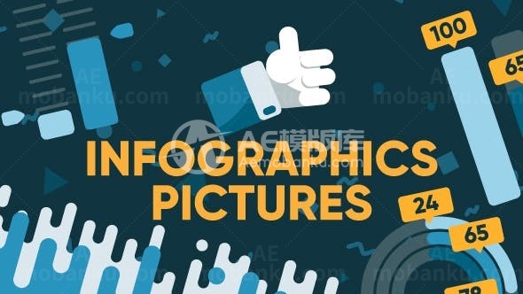 平面动态数据信息图集展示AE模板