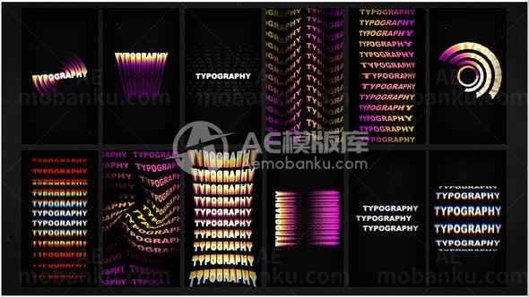 动感特效文字标题版式AE模板