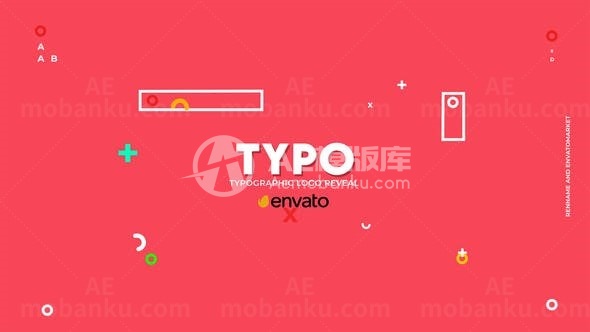 简洁版式抽象图形元素标志展示AE模板