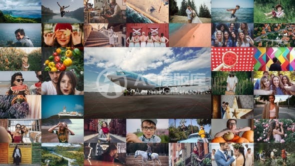 动感节奏分屏动态幻灯片展示AE模板