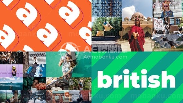 现代快节奏故障效果动态幻灯片AE模板