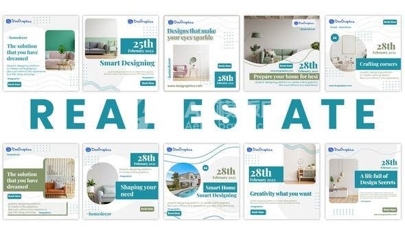 手机端图文版式橱窗风格家居展示AE模板