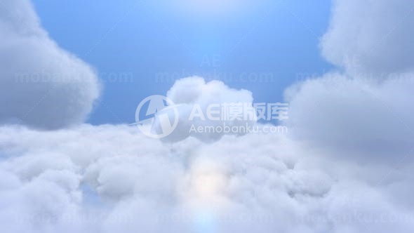 云层云朵消融揭示标志展示AE模板