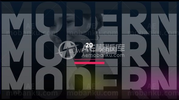 现代风格简洁文字标题字幕AE模板