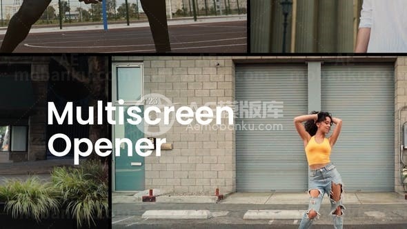 简洁多屏动感时尚运动片头AE模板