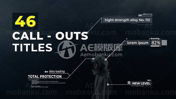 快速呼出线文字标题展示AE模板