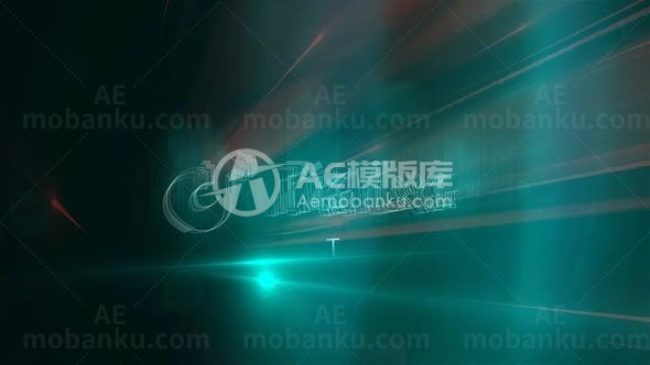 炫彩流光镀铬效果揭示标志AE模板