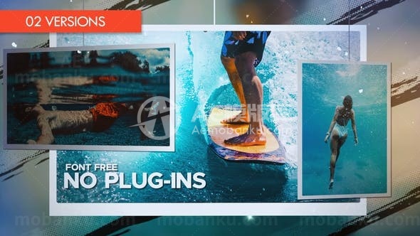 浪漫回忆笔刷切换效果照片幻灯片AE模板