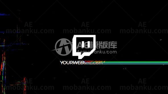 故障毛刺闪烁效果标志片头AE模板