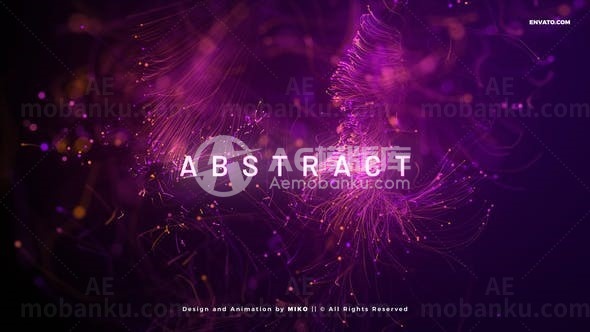 抽象粒子特效背景文字标题AE模板