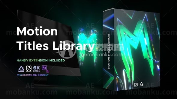 快速动力霓虹闪烁文字标题库AE模板