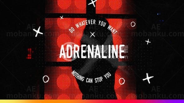 动感杂渍风格文字标题片头AE模板