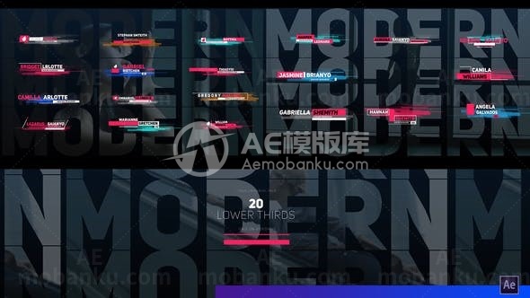 彩色现代多彩动感背景文字标题字幕AE模板