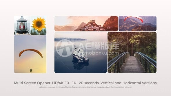 多图动态分屏效果片头展示AE模板