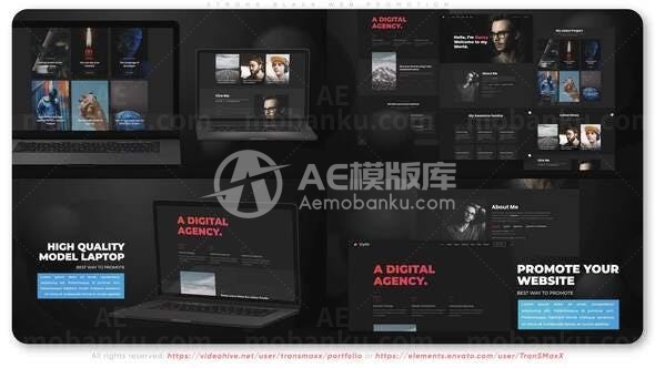 雅黑样式网站宣传推广促销AE模板