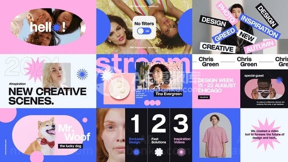 动态花式场景包展示AE模板